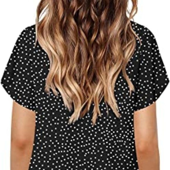 liher Women Summer Dress V Neck Short Sleeve Ruffle Casual Loose Swing Dresses - Picture 4 of 6